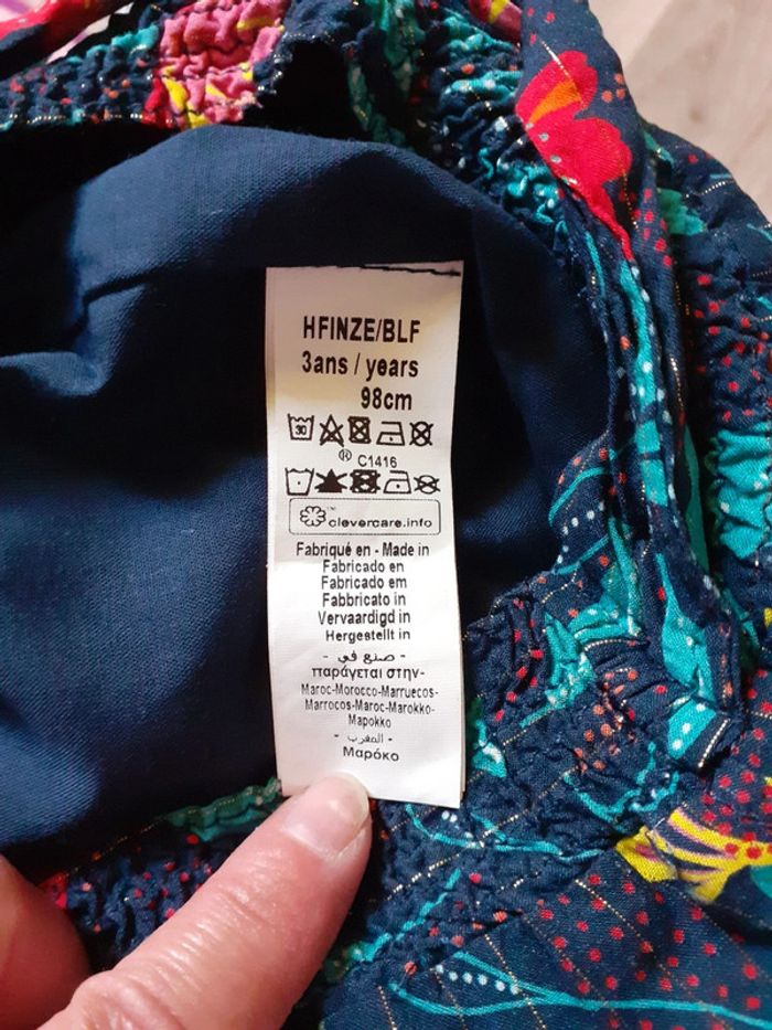 Pantalon sarouel fille motif fleuri coloré 3 ans neuf - photo numéro 7
