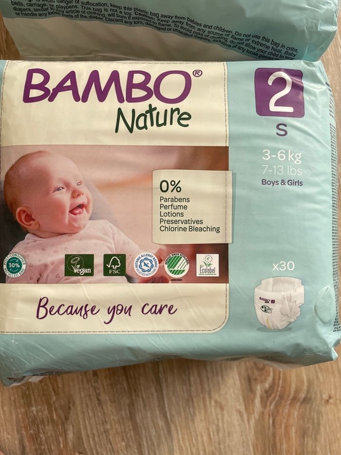 Lot 3 paquets couches bambo nature - photo numéro 2