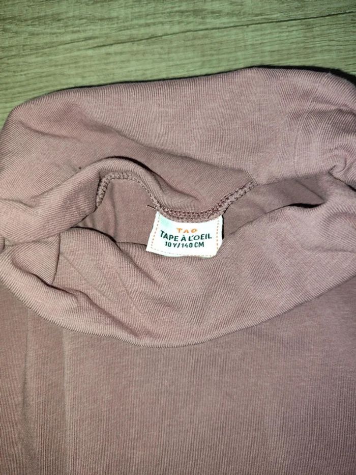 Sous pull tape à l'oeil 10 ans couleur prune - photo numéro 2