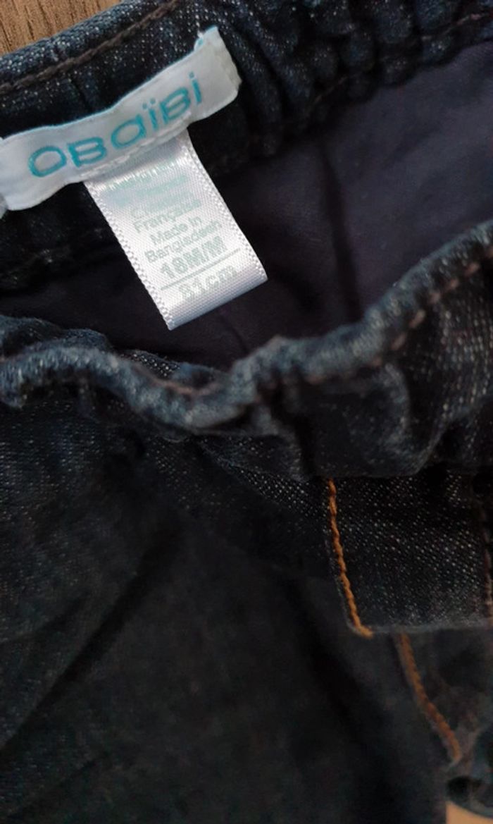 Jeans bleu foncé, taille 18 mois, Obaïbi - photo numéro 2