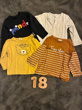 Lot 4 tee shirt à manches garçon