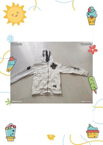 gilet zippé à capuche 10 ans