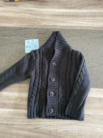 Gilet gris foncé 12-18 mois