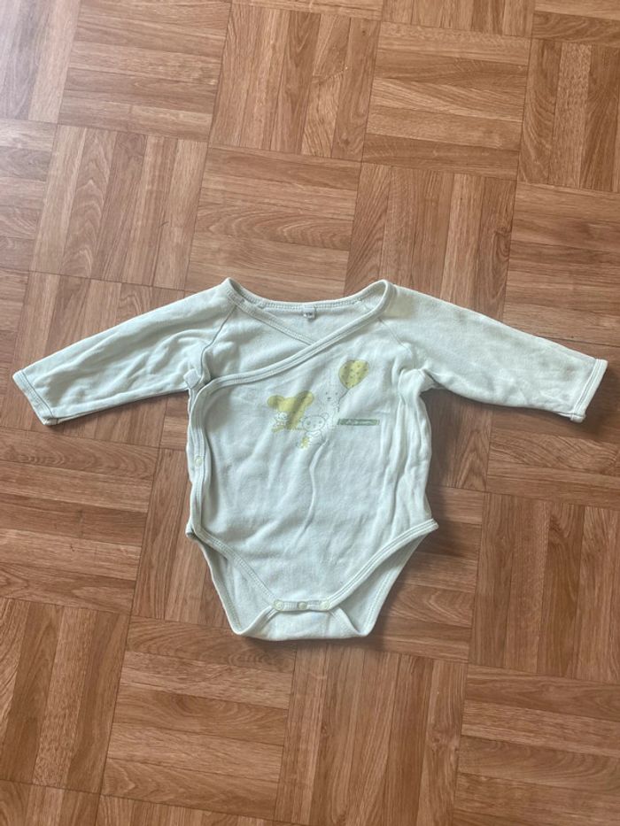 Body à manches longues vert taille 12 mois vintage