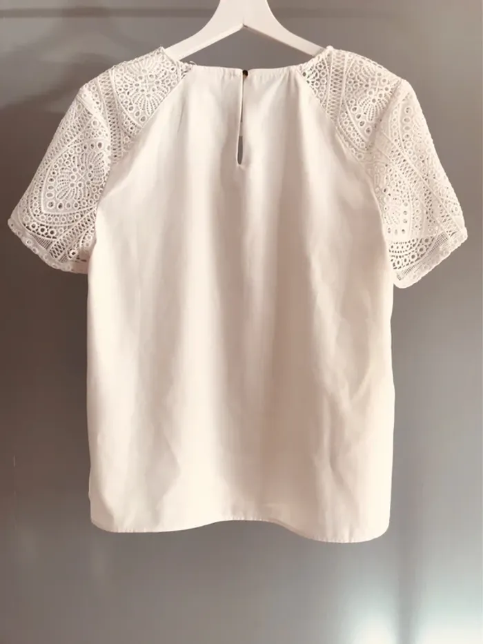 Blouse Blanche Macramé T40 - photo numéro 3