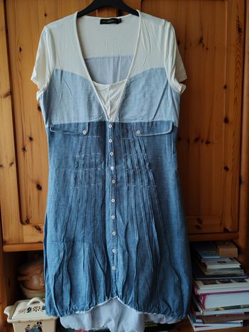 Robe jean bi matiere