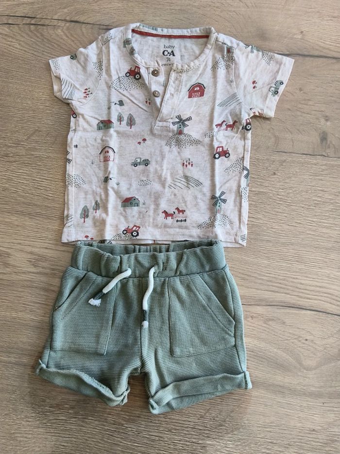 Ensemble bébé garçon short + tee shirt