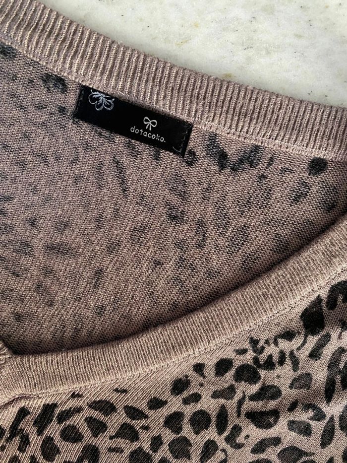 Top léopard col V Dotacoko TU - photo numéro 5
