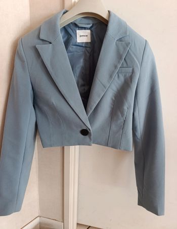 Blazer court bleu clair 