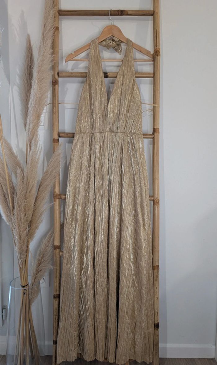 Robe longue dorée neuve Naf Naf