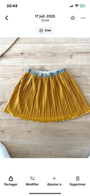jupe plissée jaune moutarde taille 134/140