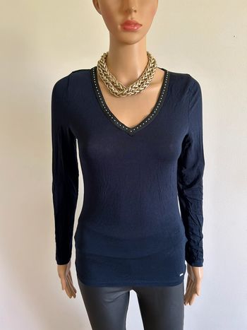 Haut bleu marine à manches longues Morgan taille S jamais porté