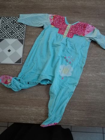 Pyjama bébé fille 9 mois catimini été fin coloré fanions