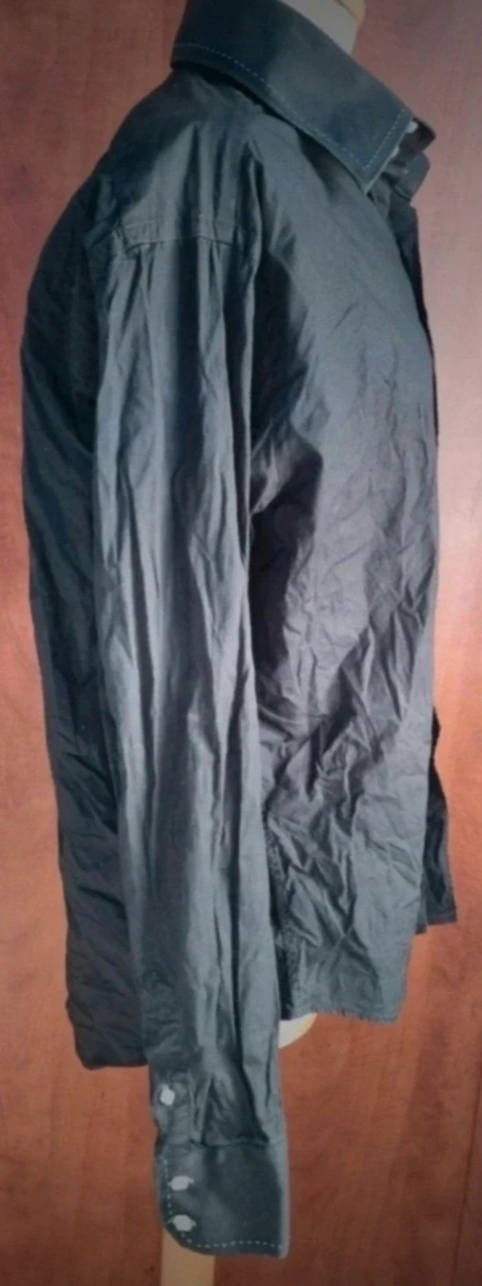 Chemise uni noir taille 2xl - photo numéro 4