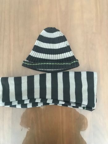 Bonnet et écharpe gris/vert Kid’s Graffiti  3/5 ans