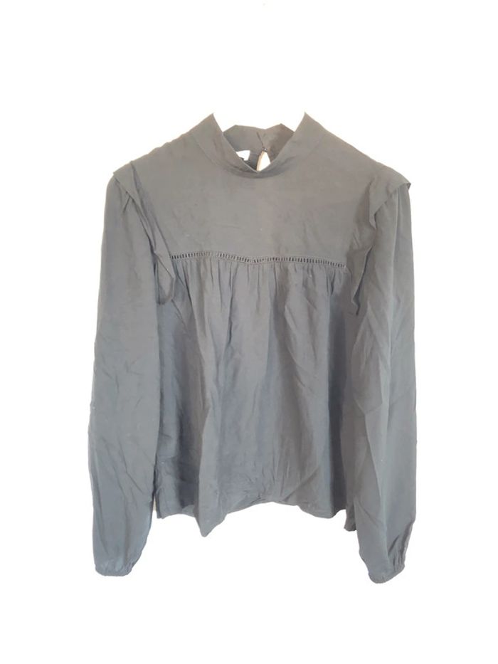 Superbe blouse Promod noire col montant taille 34 36 neuve - photo numéro 8