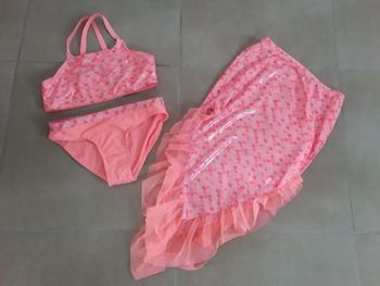 Ensemble de bain sirène corail 10-12 ans NEUF