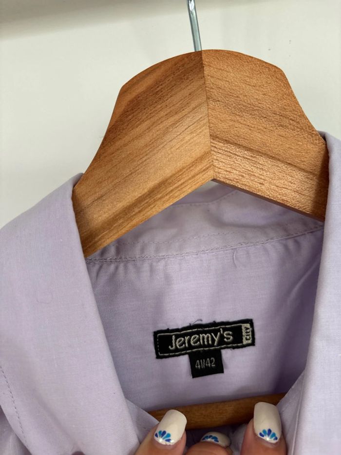 Chemisette chemise manche courte violette taille L - photo numéro 7