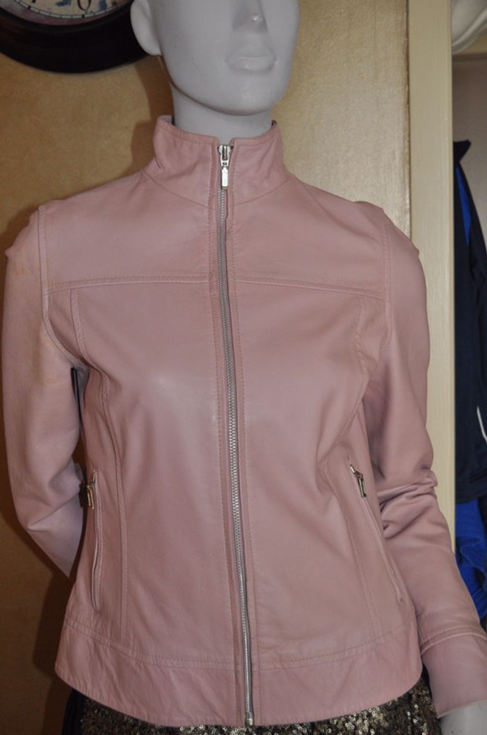 Veste en cuir rose pâle - photo numéro 9