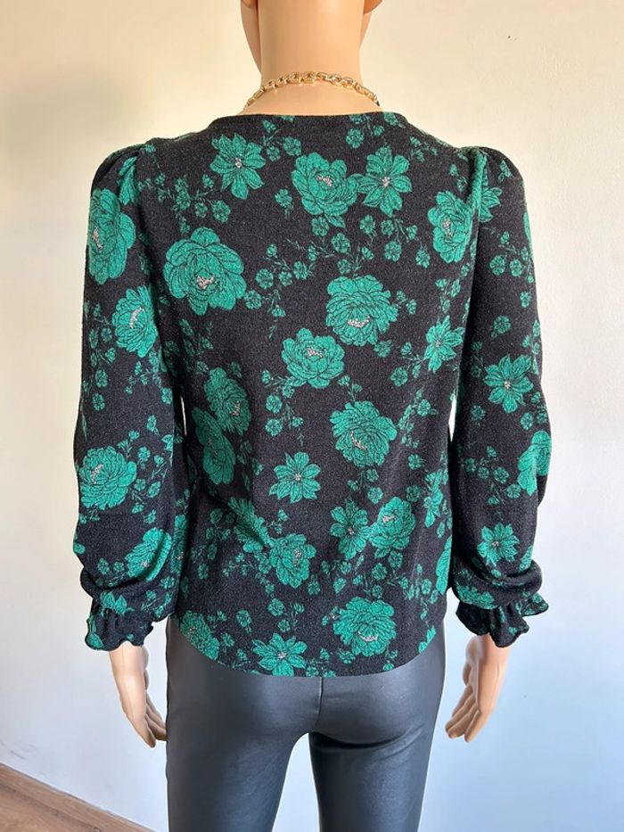 Pull court noir et vert Naf Naf taille XS état satisfaisant (bouloches) - photo numéro 7