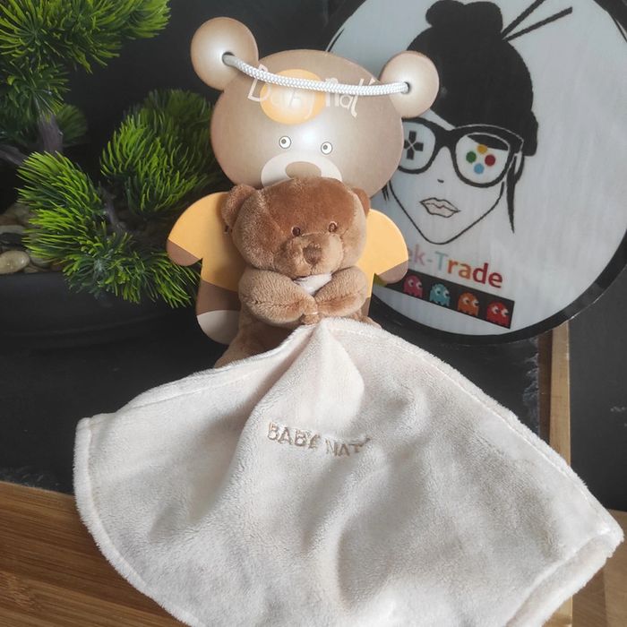 Doudou Baby Nat Ours Marron Beige Mouchoir Bn3520 Ourson