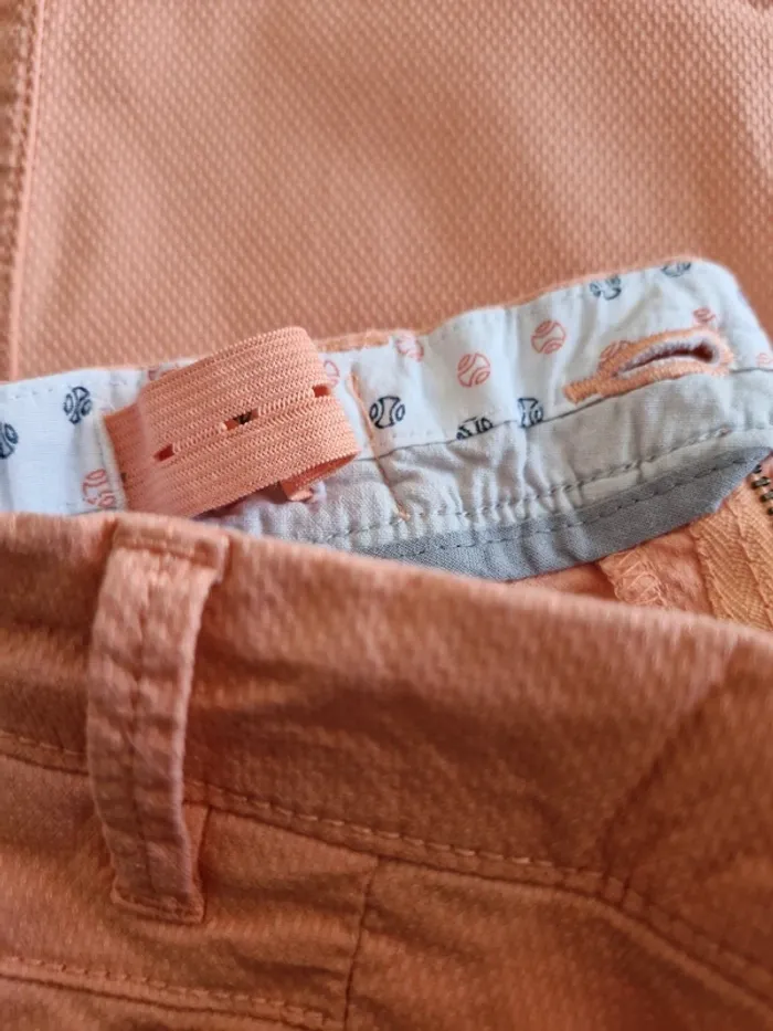 Short slim mixte 3 ans Okaïdi orange corail coton élasthanne - photo numéro 4