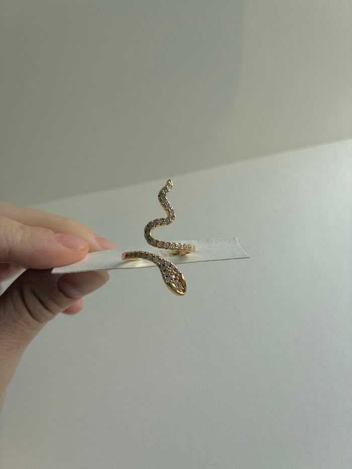 Bague serpent de strass en acier inoxydable ajustable - photo numéro 5