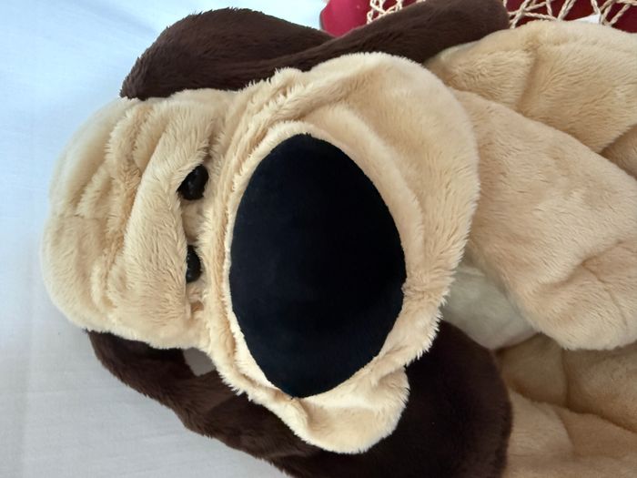 chien beige oreilles et queue marron doudou