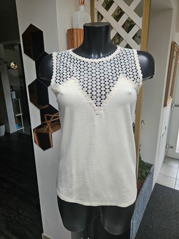 H&M top crème taille S