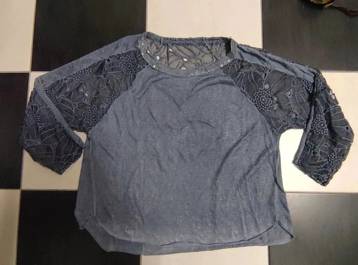 T-shirt oversize femme t38/40 dentelle