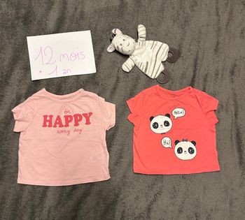 Lot de 2 t-shirt 12 mois