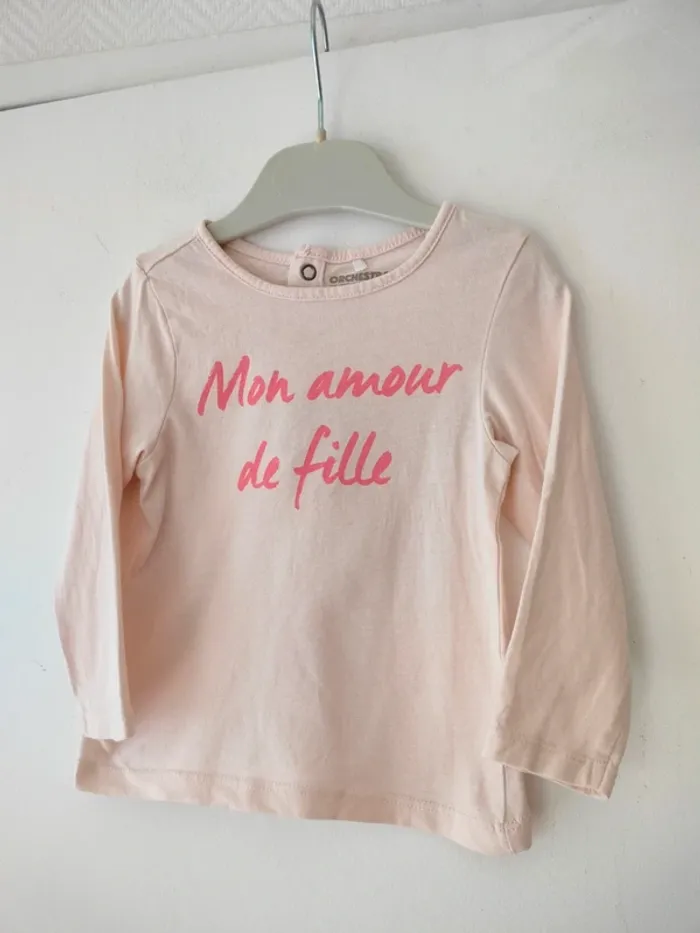 (e) t-shirt mon amour de fille 18mois - photo numéro 2