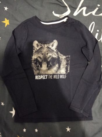 Haut ML "Respect the wild wolf" _ 8 ans