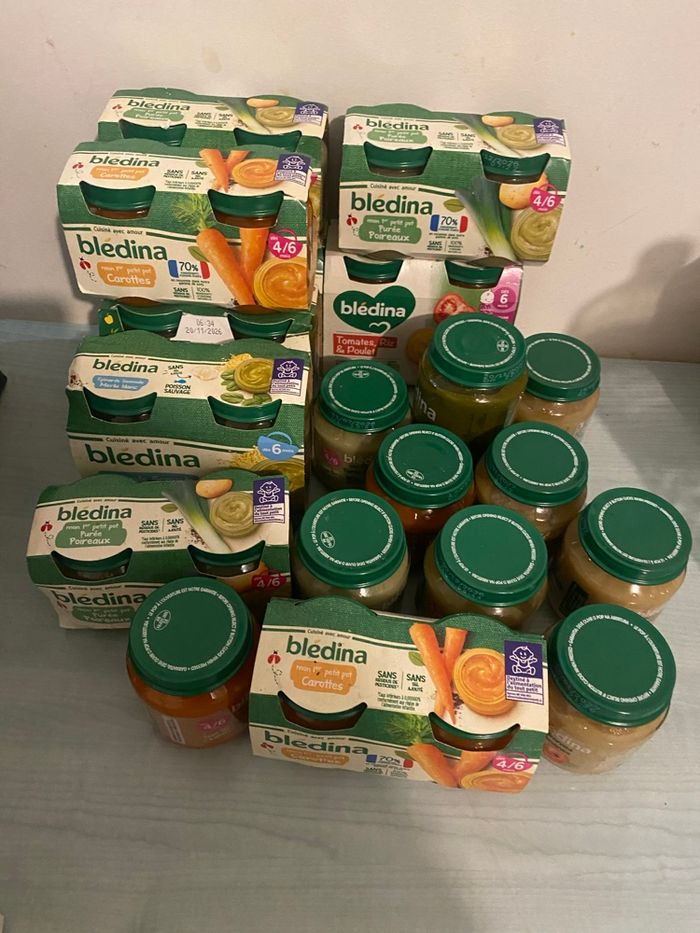 Lot petit pots bledina