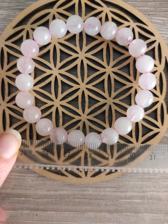 📿 Bracelet en quartz rose – Perles 8 mm (élastique) - photo numéro 3