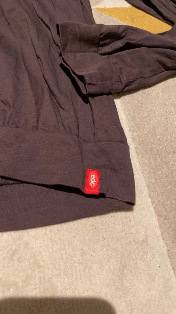 Tee shirt EDC marron avec col original - photo numéro 2