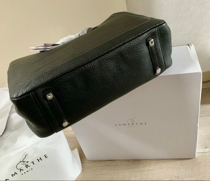 Sac à main noir en cuir neuf Lamarthe - photo numéro 5