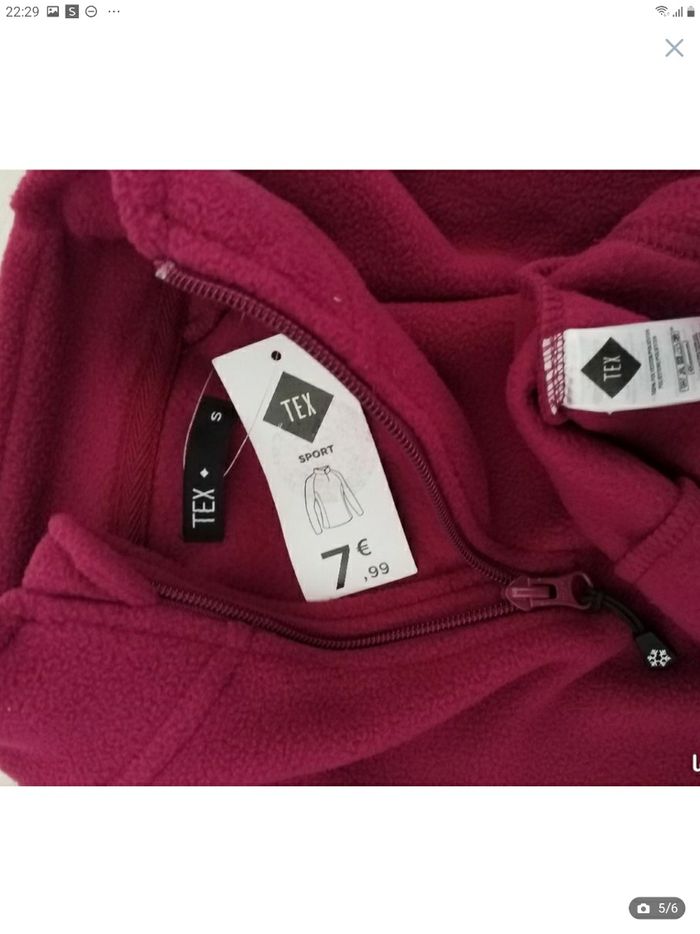 Sweat polaire Bordeaux taille S neuf - photo numéro 4