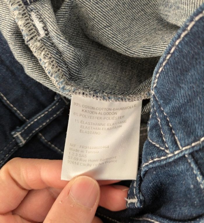 Jean 1.2.3 Bleu Foncé / Brut - Taille 36 - Détails Brodés - photo numéro 4