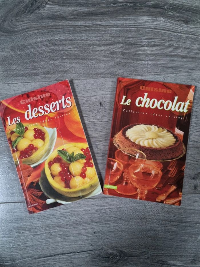 Lot de 2 livres recettes desserts et chocolat
