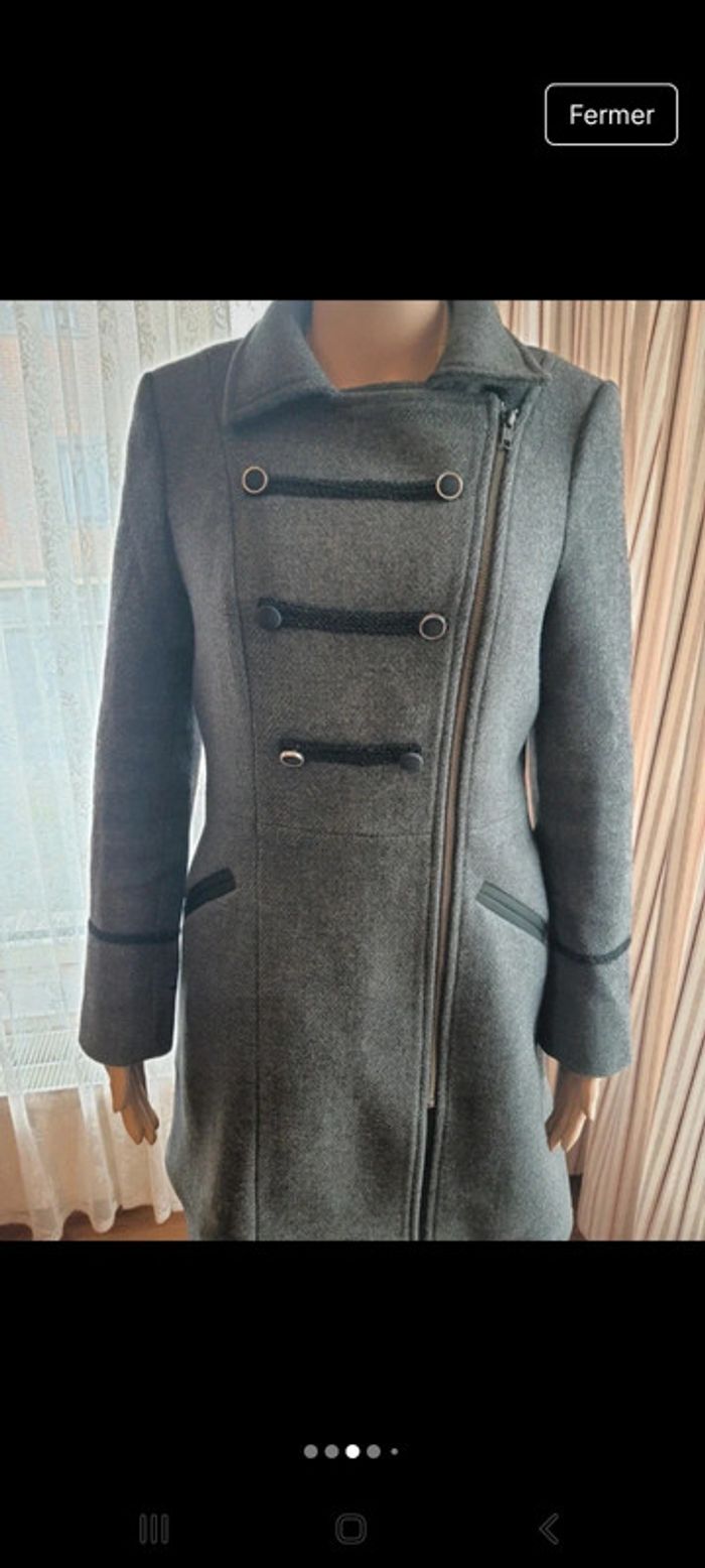 Jolie Manteau gris anthracite Naf Naf taille 36 - photo numéro 4