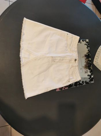 Mini jupe jean blanche 34