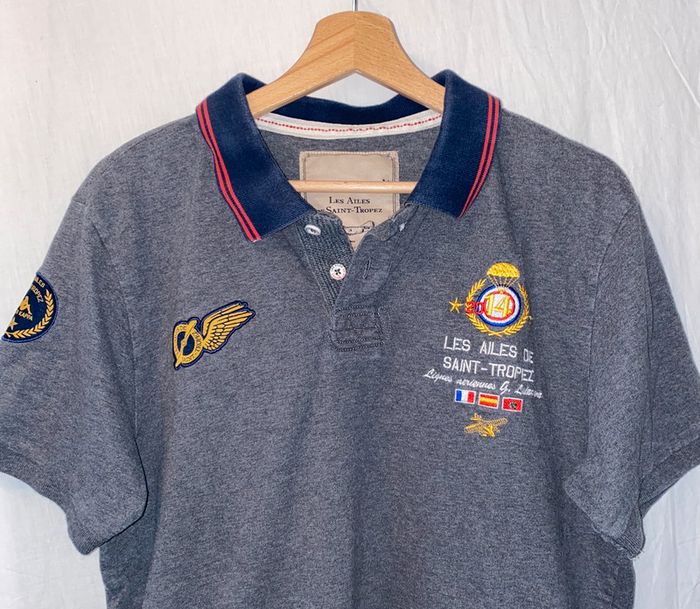 polo gris Les Ailes De Saint Tropez taille M/L - photo numéro 2