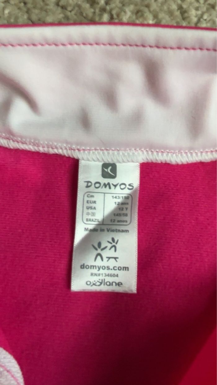 Gilet à zip col montant rose et blanc taille 12 ans Domyos Décathlon - photo numéro 5