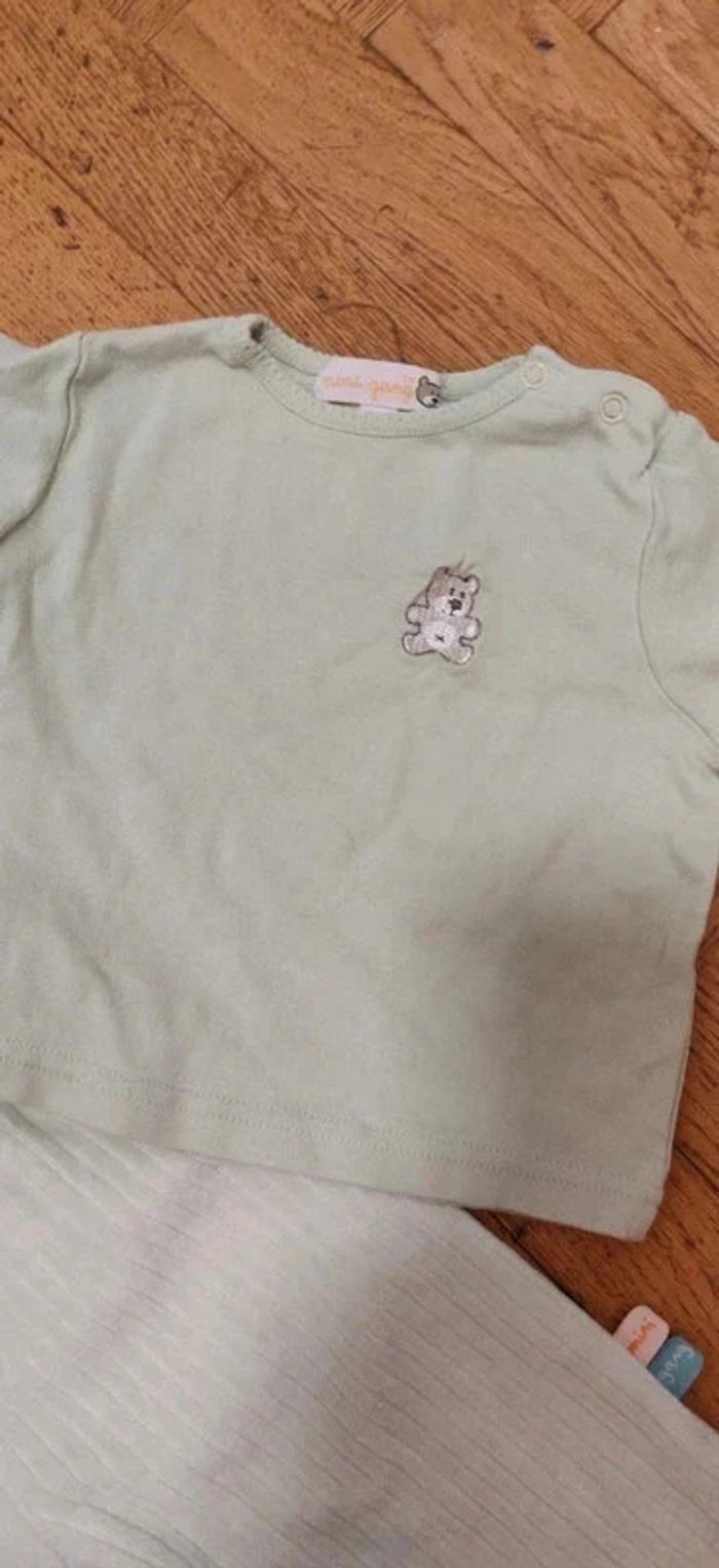 Ensemble pyjama velours vert pâle Mini Gang 12 mois - photo numéro 5