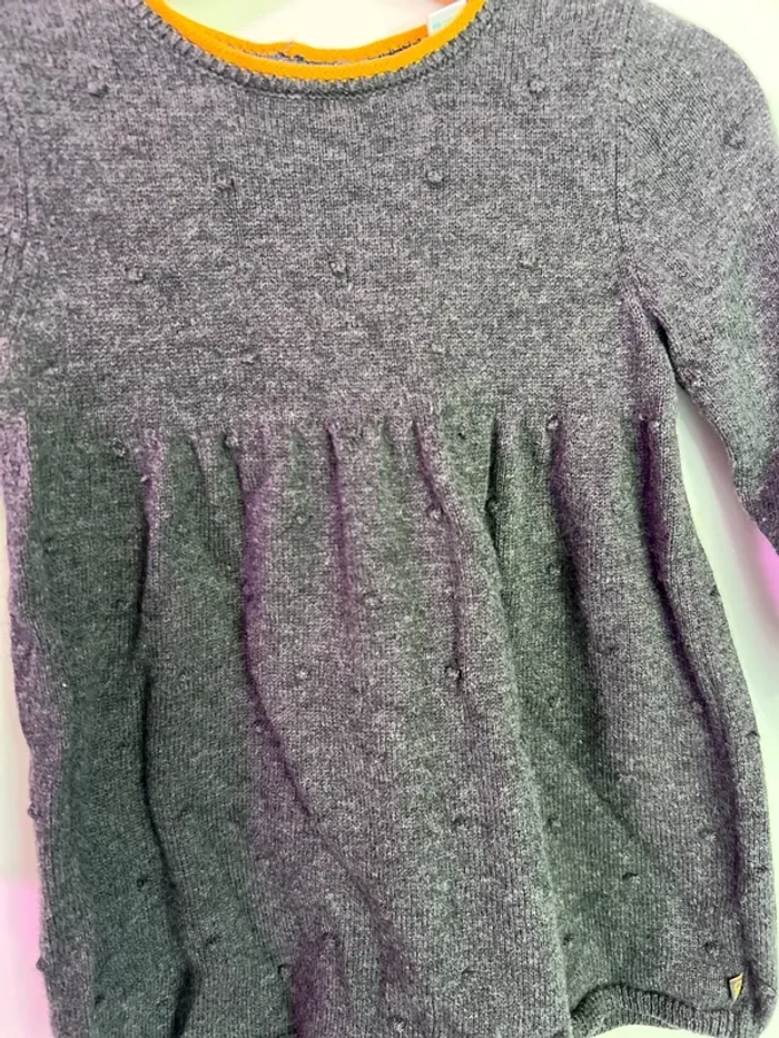 Robe grise et moutarde Obaïbi 74cm 12mois - photo numéro 2
