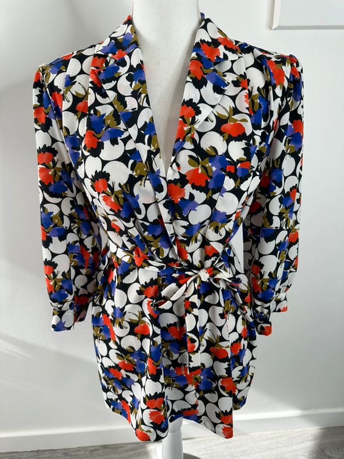 Blazer à fleurs multicolore Vintage T42/44 XL/XXL
