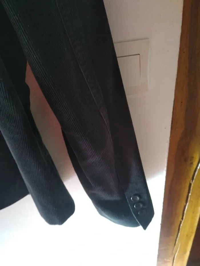 Veste Femme Velours Noire à côtes - photo numéro 6