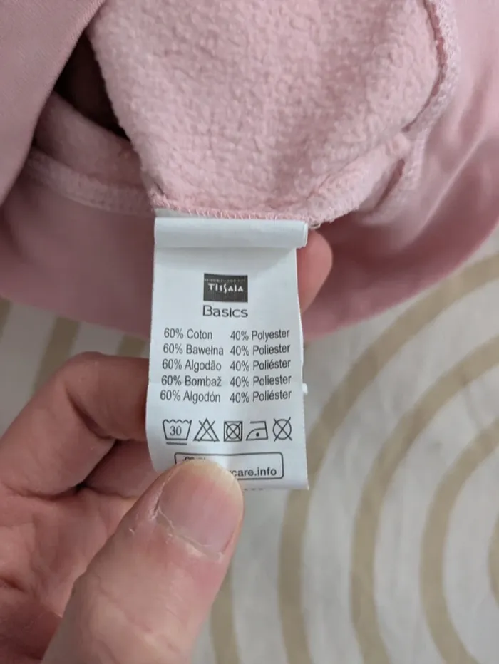 Gilet Zippé à Capuche Rose Tissaia - Taille 3 Ans (Petite Couture Nuque) - photo numéro 4