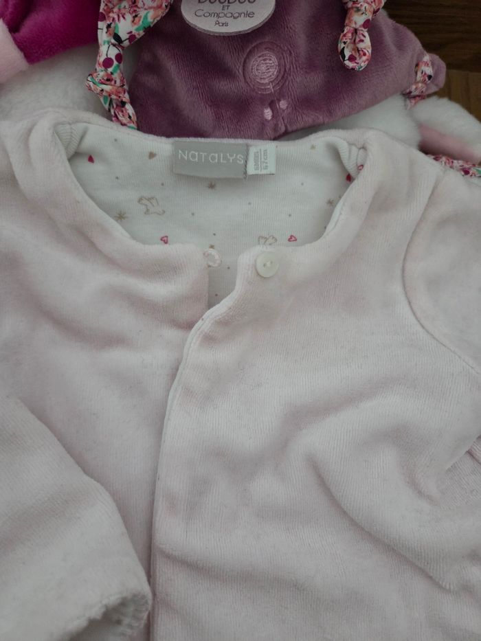 Veste chaude molletonnée rose bébé fille Natalys 6 mois - photo numéro 4